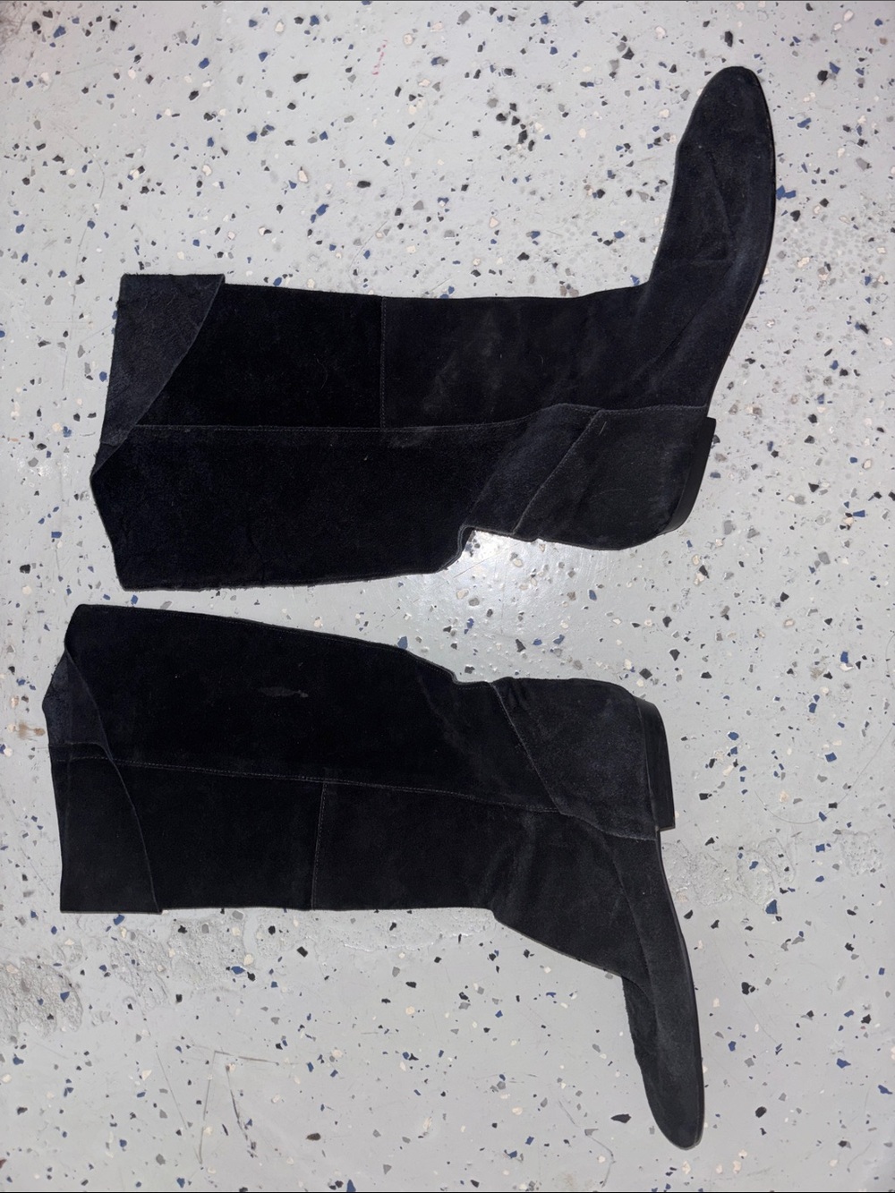 Black Suede Knee-High Boots